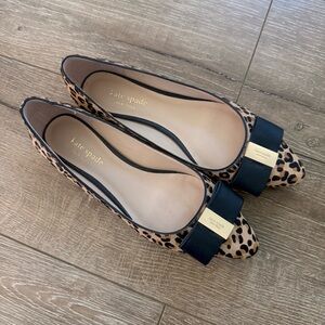 Kate spade leopard pointy flat shoes